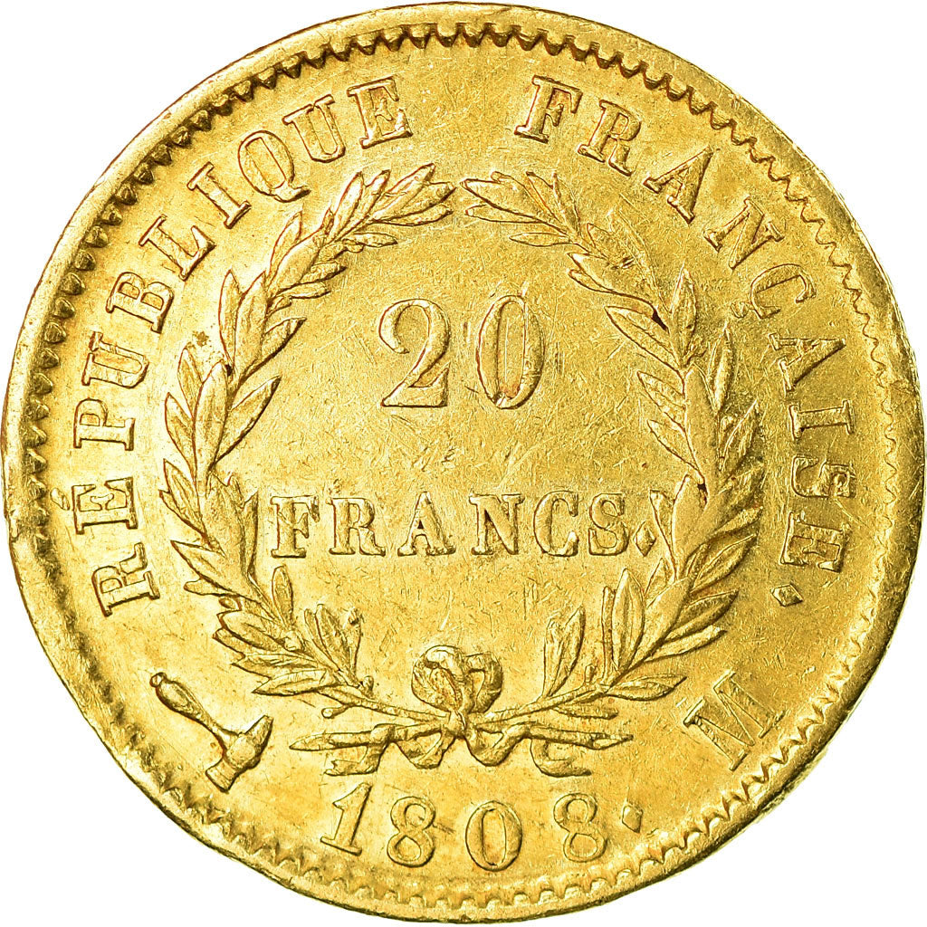 Coin, France, Napoléon I, 20 Francs, 1808, Toulouse, EF(40-45), Gold, KM:687.3