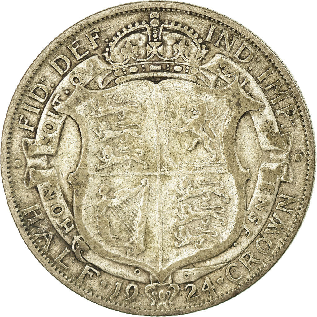 Moneta, Gran Bretagna, George V, 1/2 Crown, 1924, MB, Argento, KM:818.2