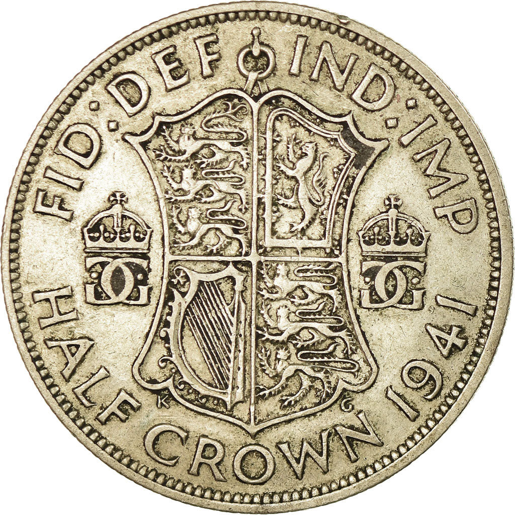 Coin, Great Britain, George VI, 1/2 Crown, 1941, EF(40-45), Silver, KM:856
