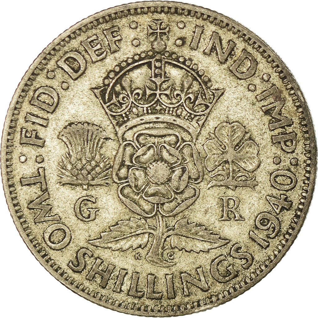 Monnaie, Grande-Bretagne, George VI, Florin, Two Shillings, 1940, TB+, Argent