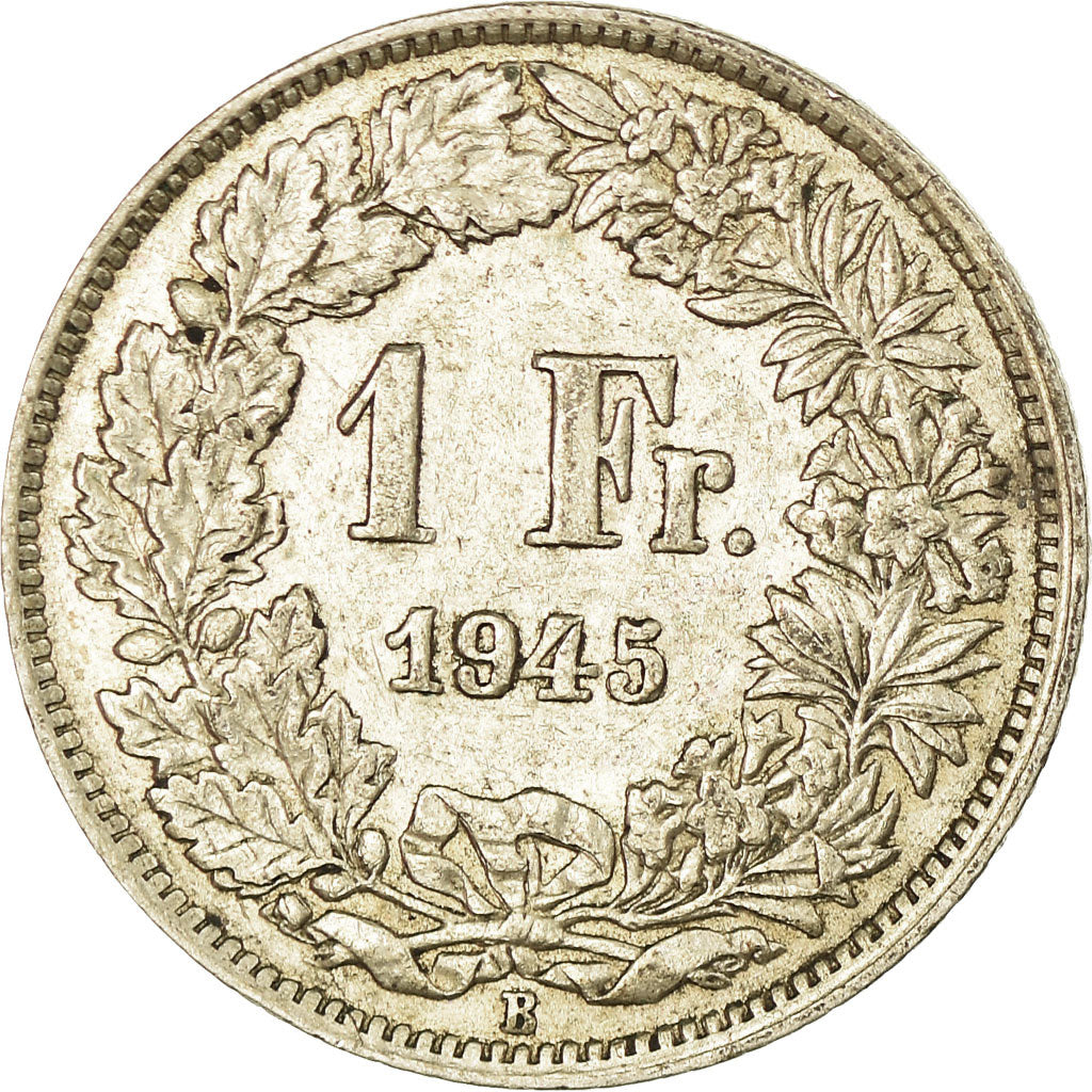 Coin, Switzerland, Franc, 1945, EF(40-45), Silver, KM:24