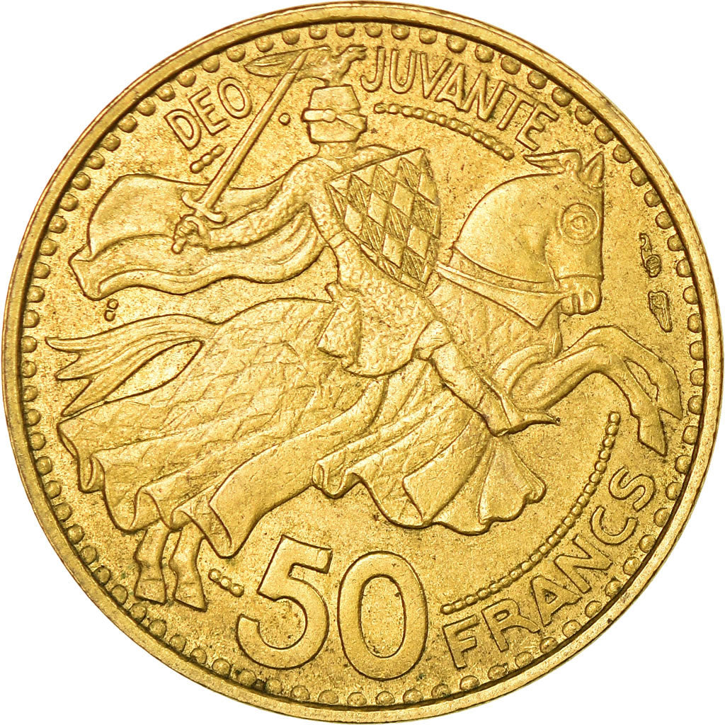 Monaco, Rainier III, 50 Francs, Cinquante, 1950, Monaco, AU(50-53)