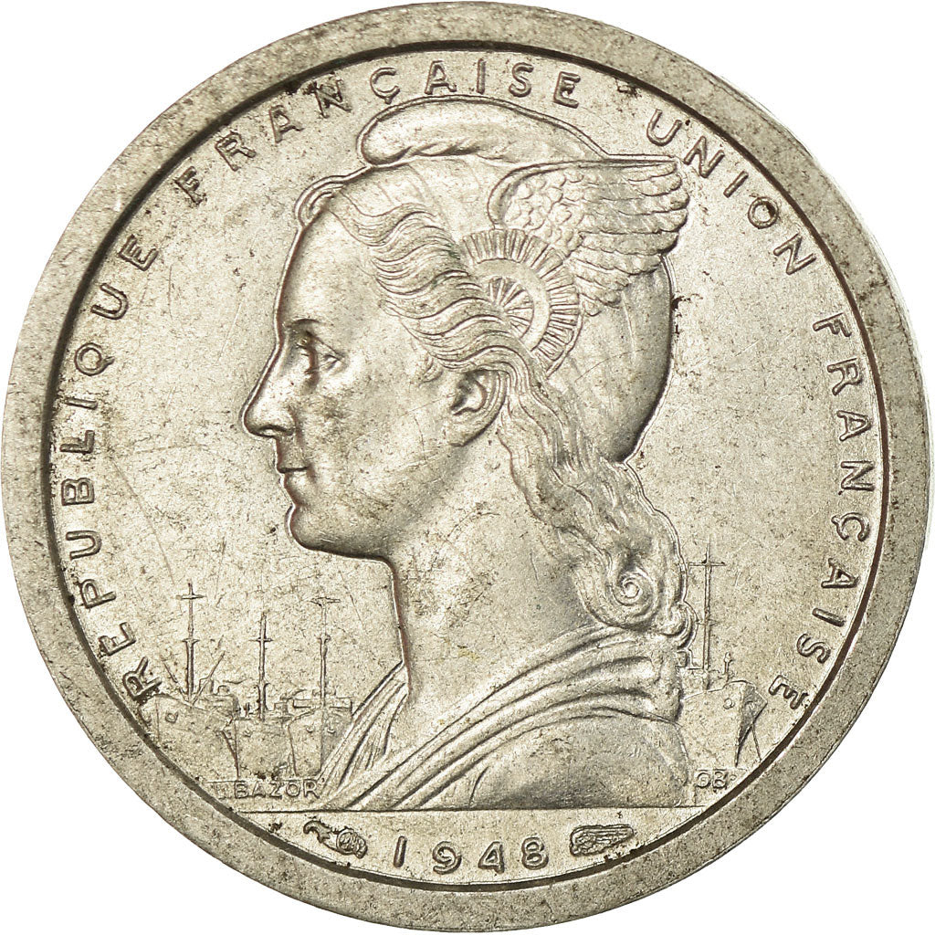 Moneda, África oriental francesa, Franc, 1948, MBC+, Aluminio, KM:3, Lecompte:6