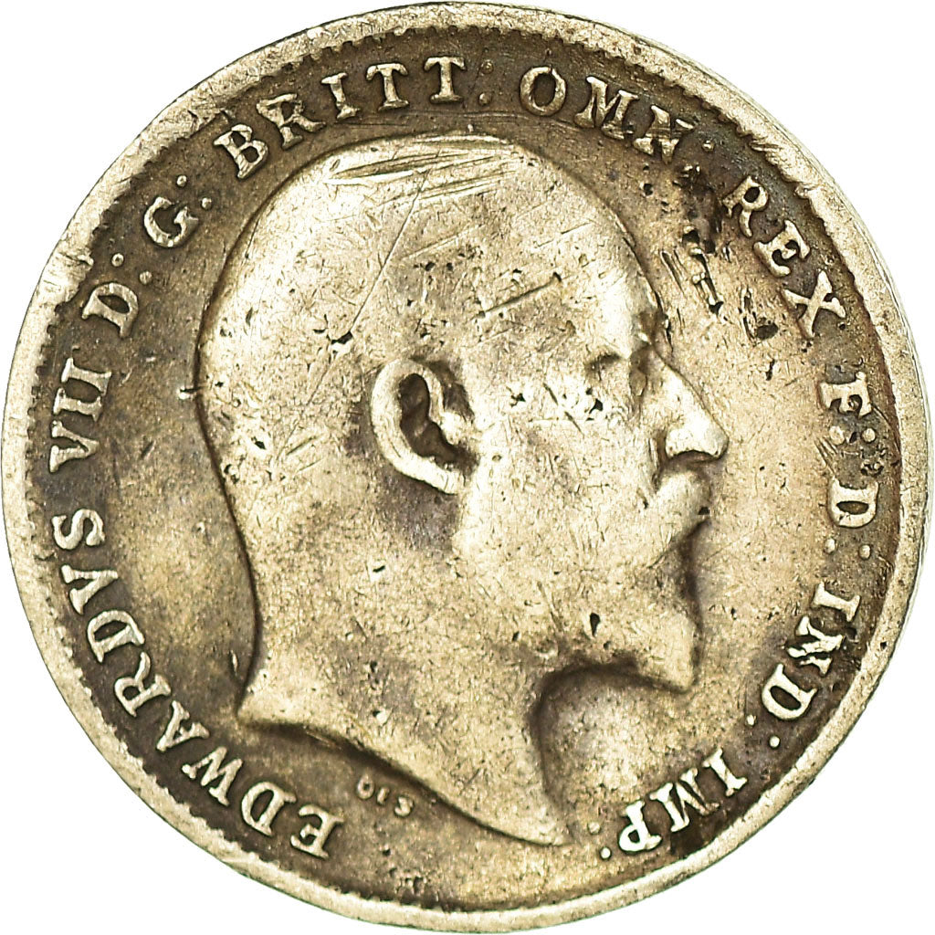 Coin, Great Britain, Edward VII, 3 Pence, 1902, VF(20-25), Silver, KM:797.1