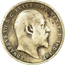 Coin, Great Britain, Edward VII, 3 Pence, 1902, VF(20-25), Silver, KM:797.1