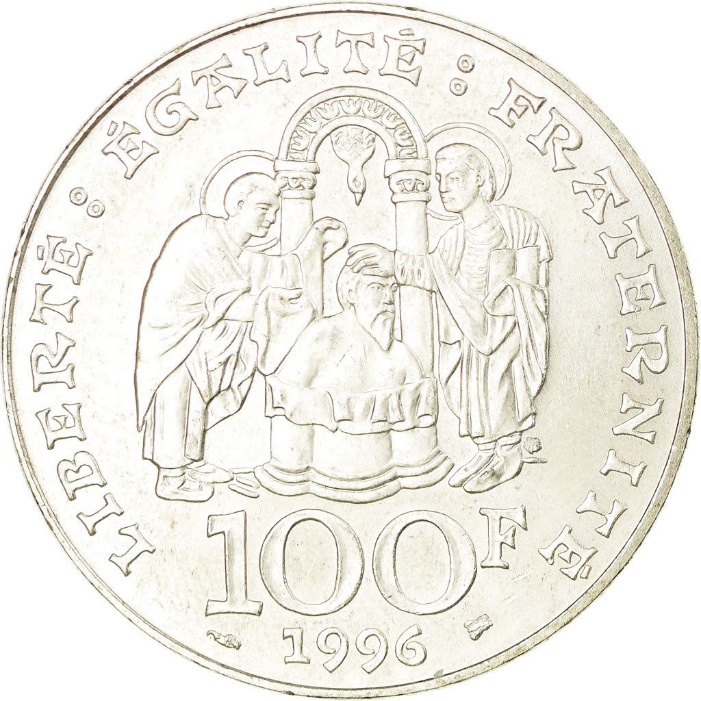 Coin, France, Clovis, 100 Francs, 1996, AU(55-58), Silver, KM:1180