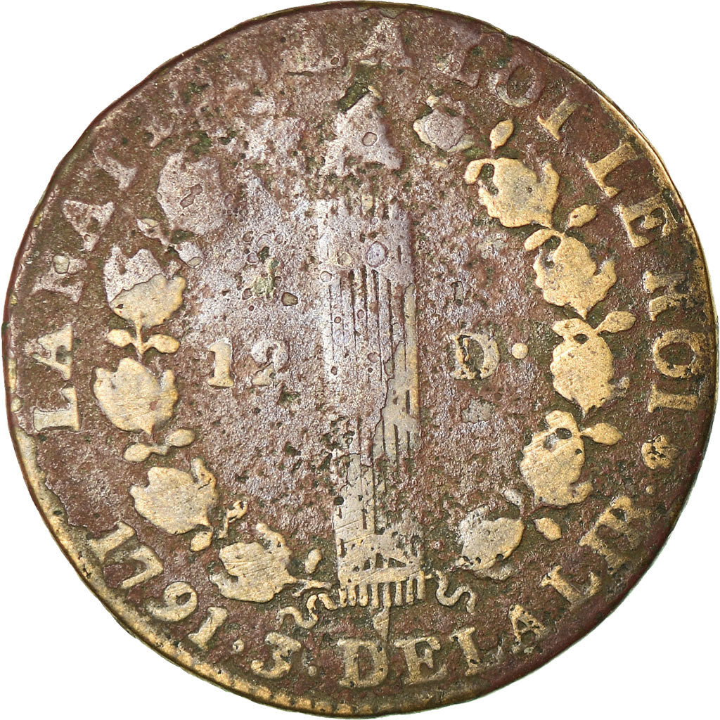 Münze, Frankreich, 12 deniers françois,1791, Paris, SGE+, Bronze, KM 600.1