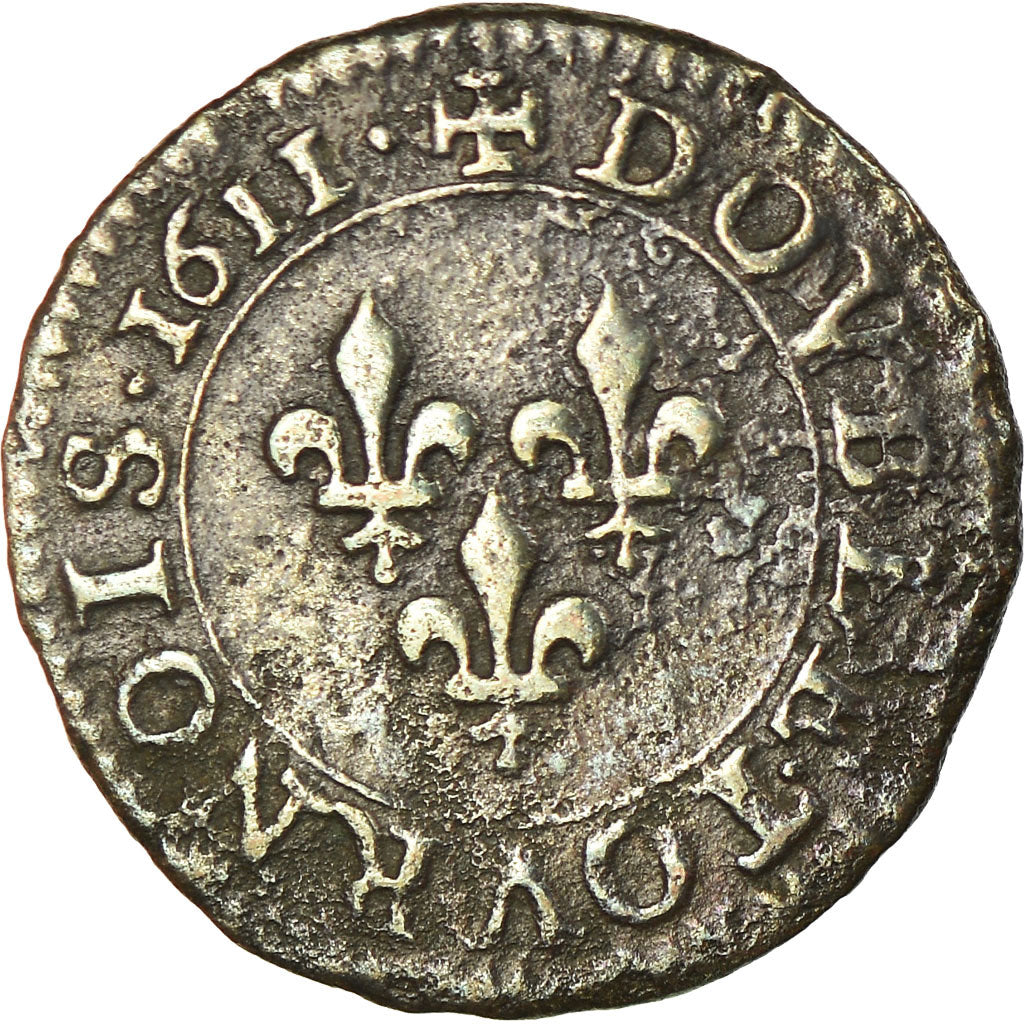 Louis XIII, Double Tournois, 1611 A, Paris, CGKL 386