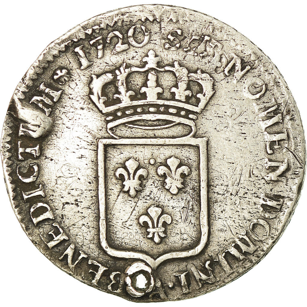 Moneta, Francia, Louis XV, 1/3 Écu de France, 1/3 Ecu, 1720, Paris, MB