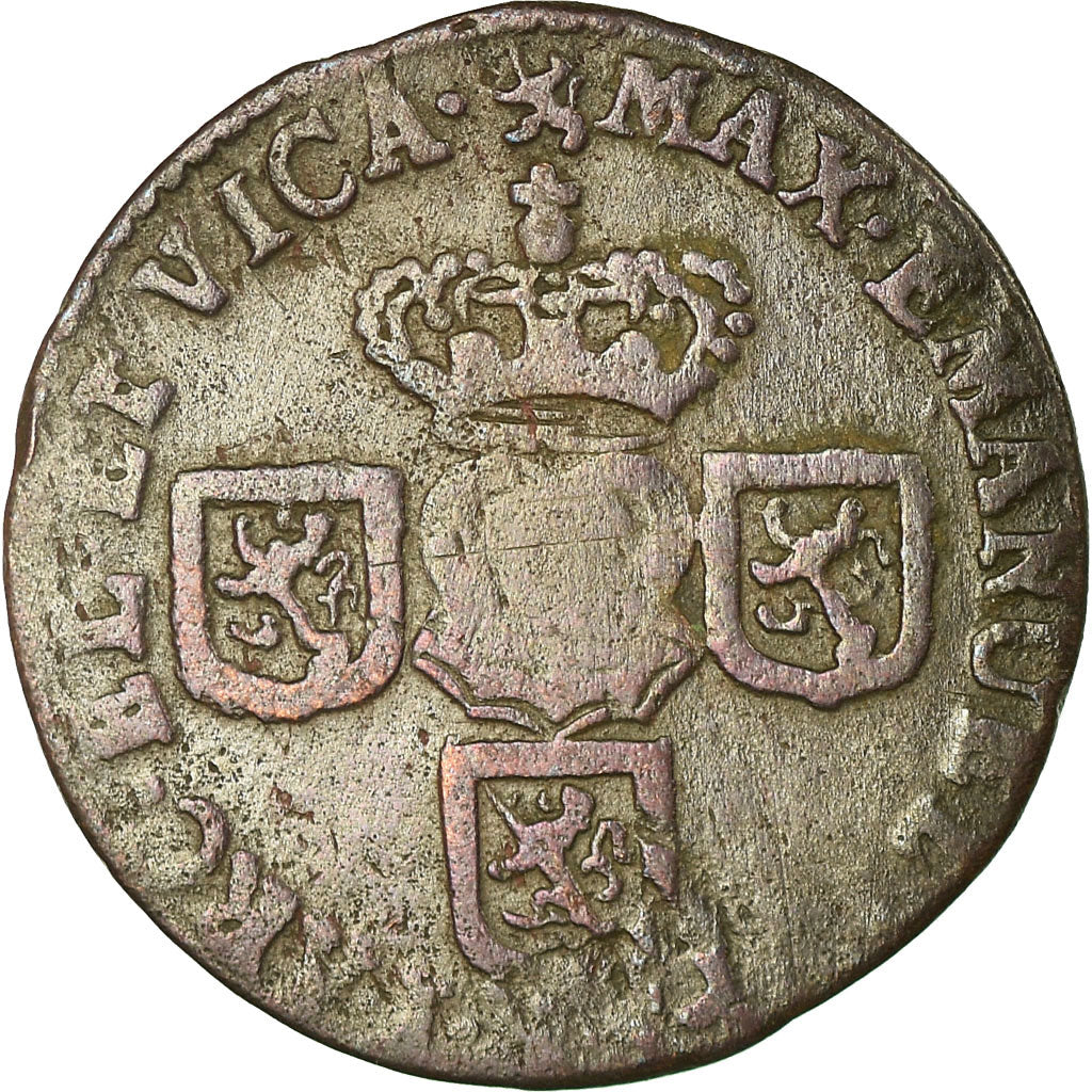 Monnaie, Pays-Bas espagnols, NAMUR, Maximilian Emmanuel of Bavaria, Liard, 1712