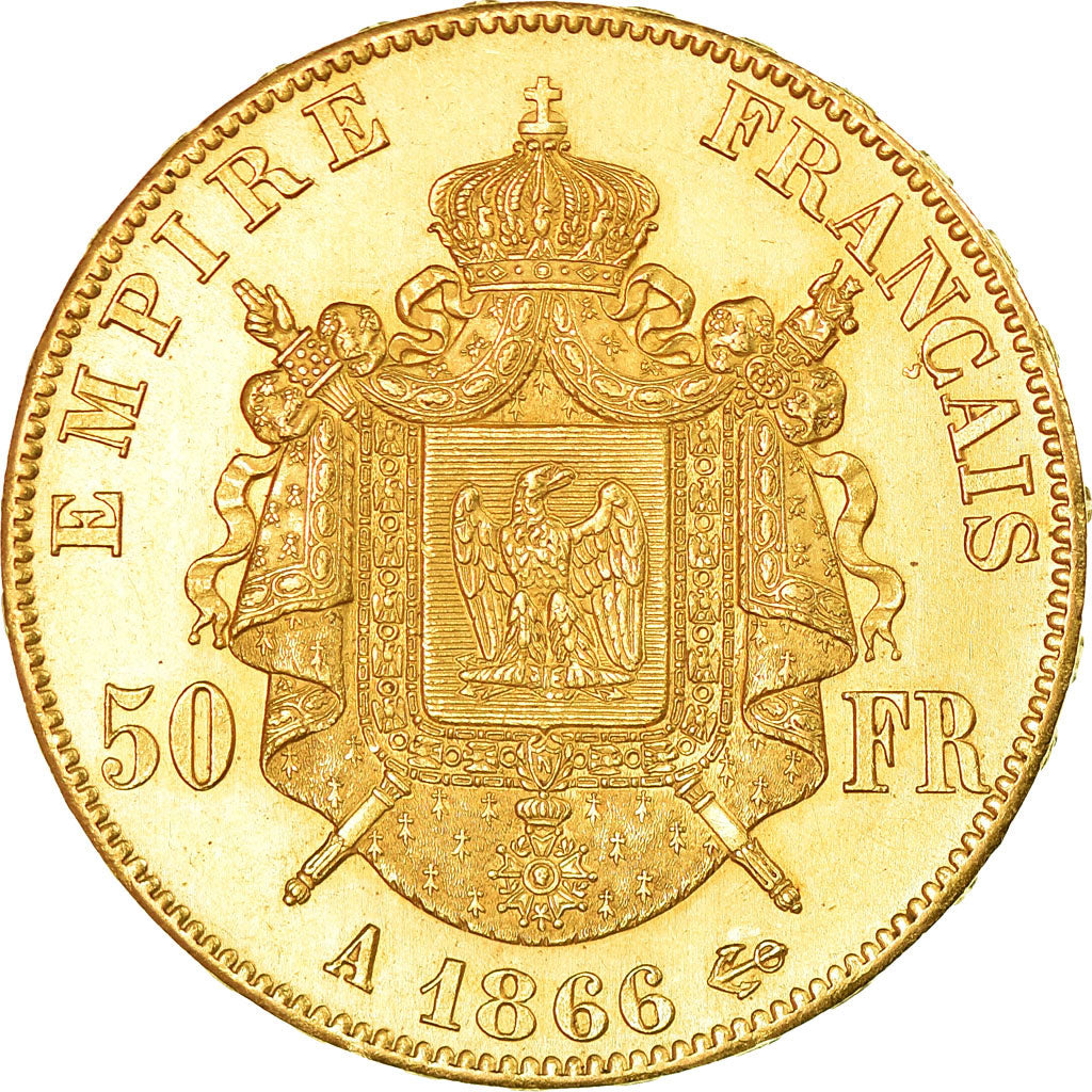 France, Napoléon III, 50 Francs, 1866, Paris, SUP, Or, KM:804.1, Gadoury 1112
