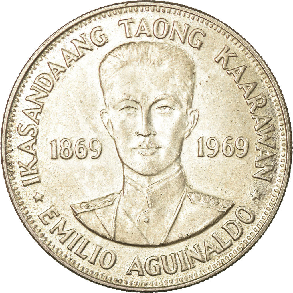 Coin, Philippines, Piso, 1969, AU(50-53), Silver, KM:201