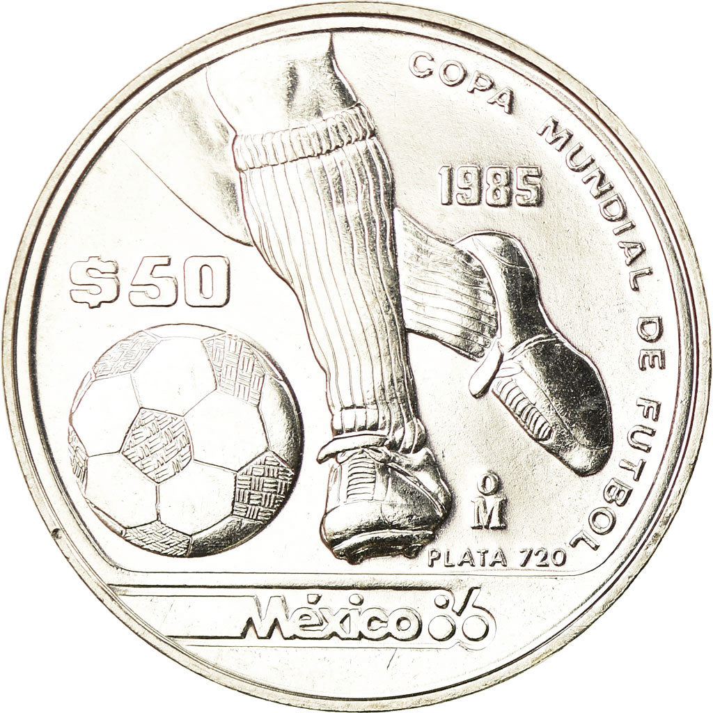 Coin, Mexico, 50 Pesos, 1985, Mexico City, MS(60-62), Silver, KM:498
