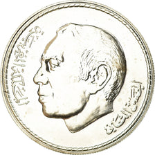 Coin, Morocco, al-Hassan II, 50 Dirhams, 1975, AU(55-58), Silver, KM:65