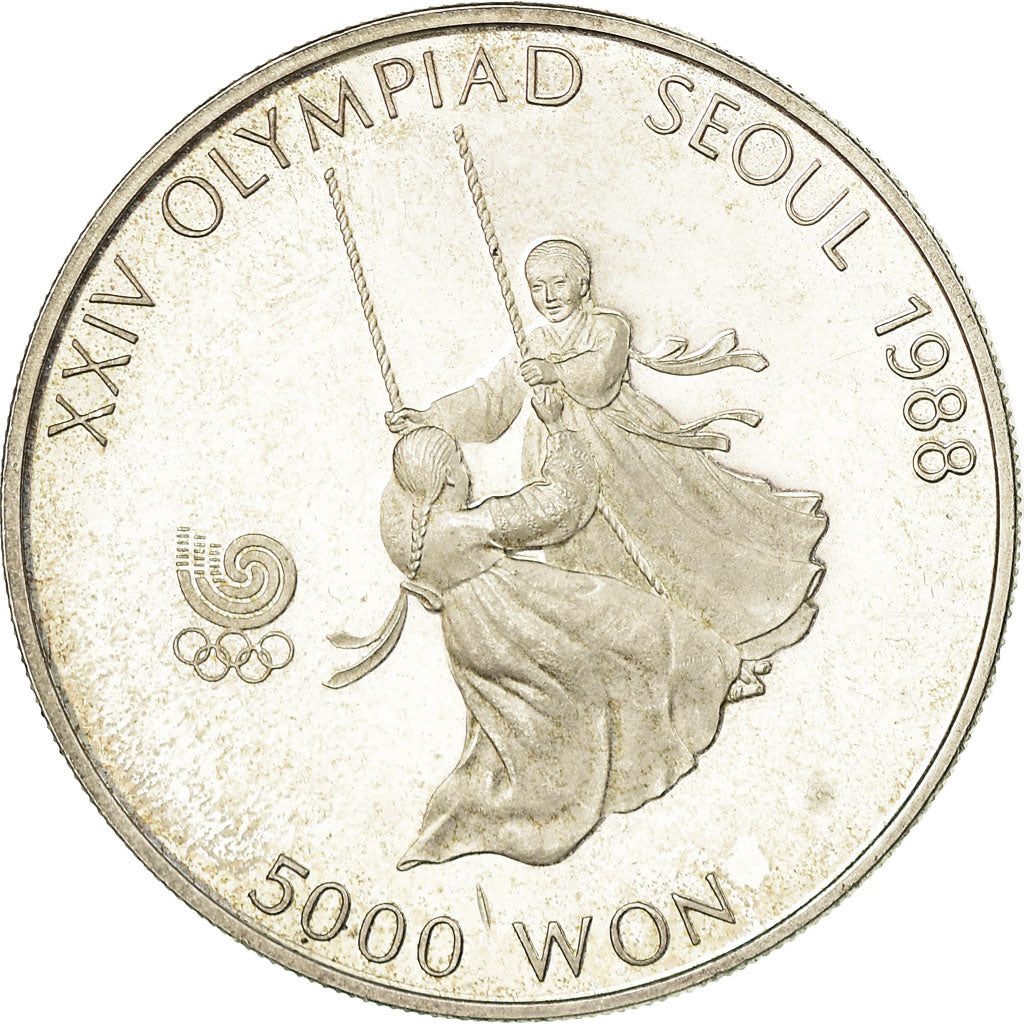 Coin, KOREA-SOUTH, 5000 Won, 1987, AU(55-58), Silver, KM:67