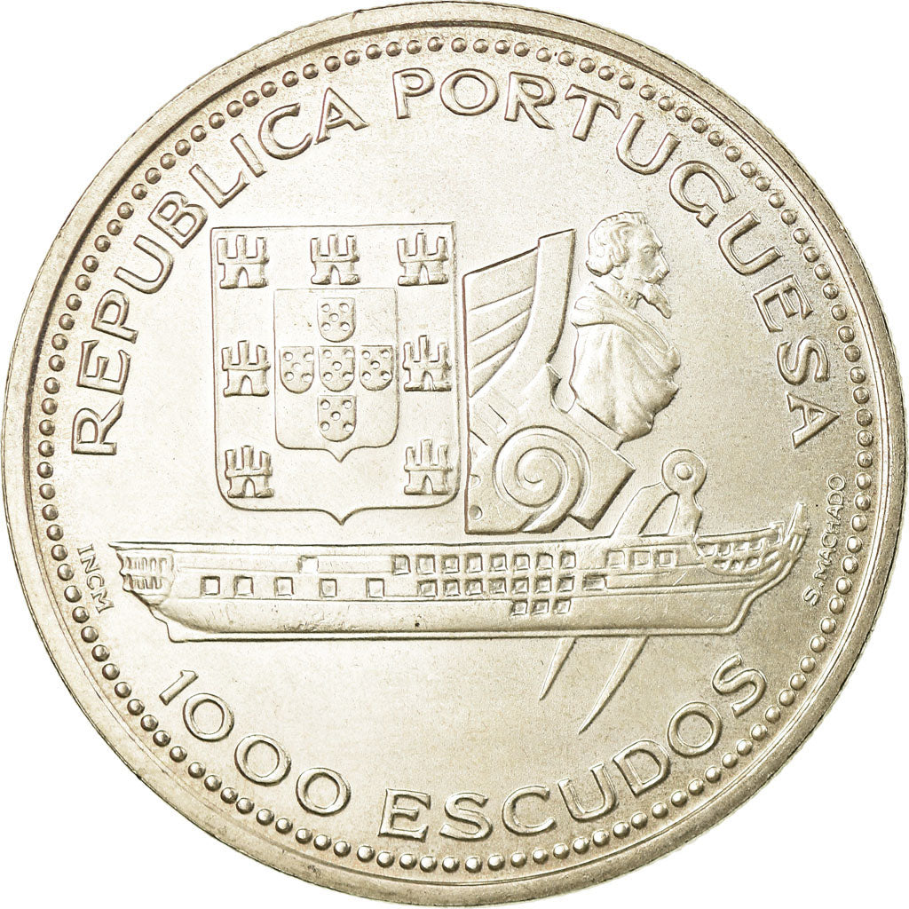 Coin, Portugal, 1000 Escudos, 1996, MS(63), Silver, KM:688