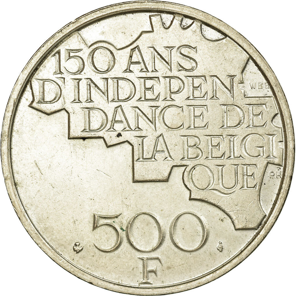 Coin, Belgium, 500 Francs, 500 Frank, 1980, Brussels, EF(40-45), Silver Clad