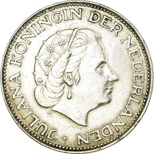 Coin, Netherlands, Juliana, 2-1/2 Gulden, 1961, EF(40-45), Silver, KM:185