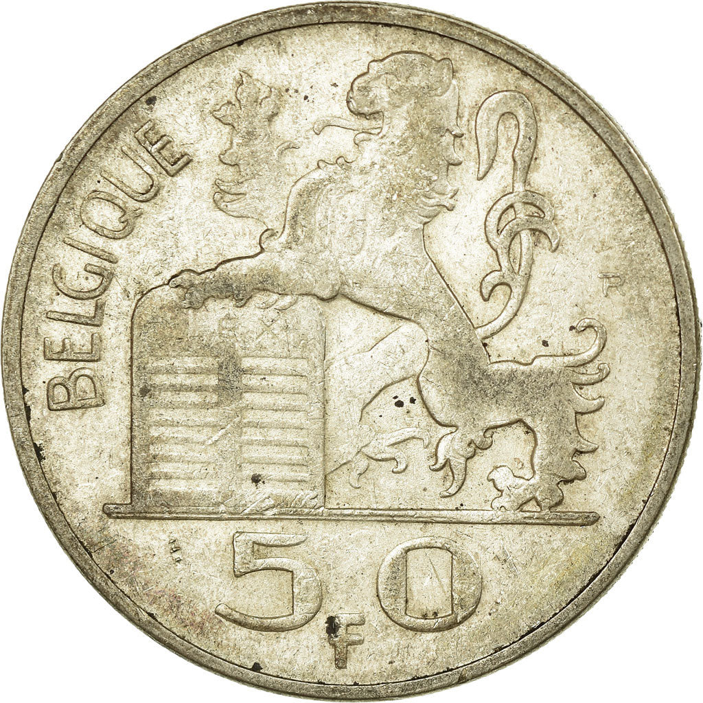 Coin, Belgium, 50 Francs, 50 Frank, 1948, VF(30-35), Silver, KM:137