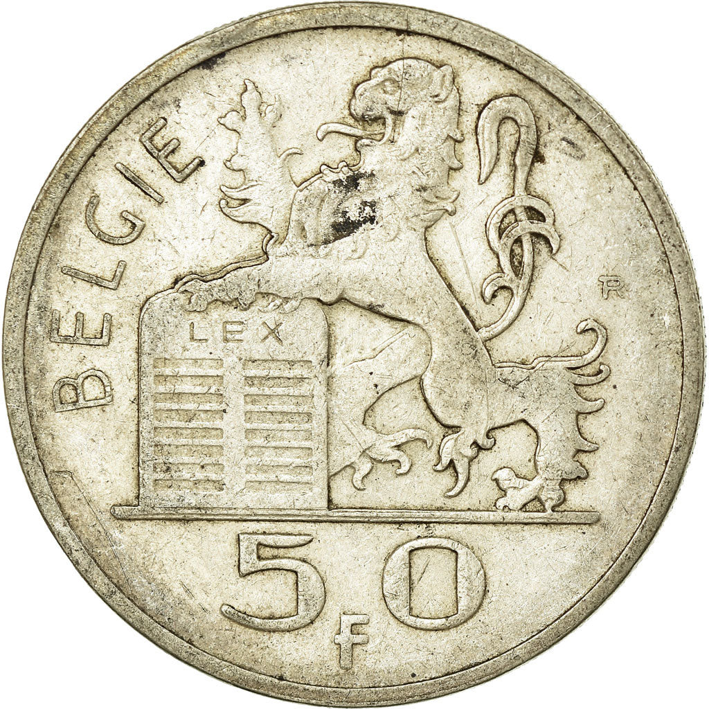 Coin, Belgium, 50 Francs, 50 Frank, 1948, VF(30-35), Silver, KM:137