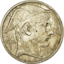 Moneda, Bélgica, 50 Francs, 50 Frank, 1948, BC+, Plata, KM:137