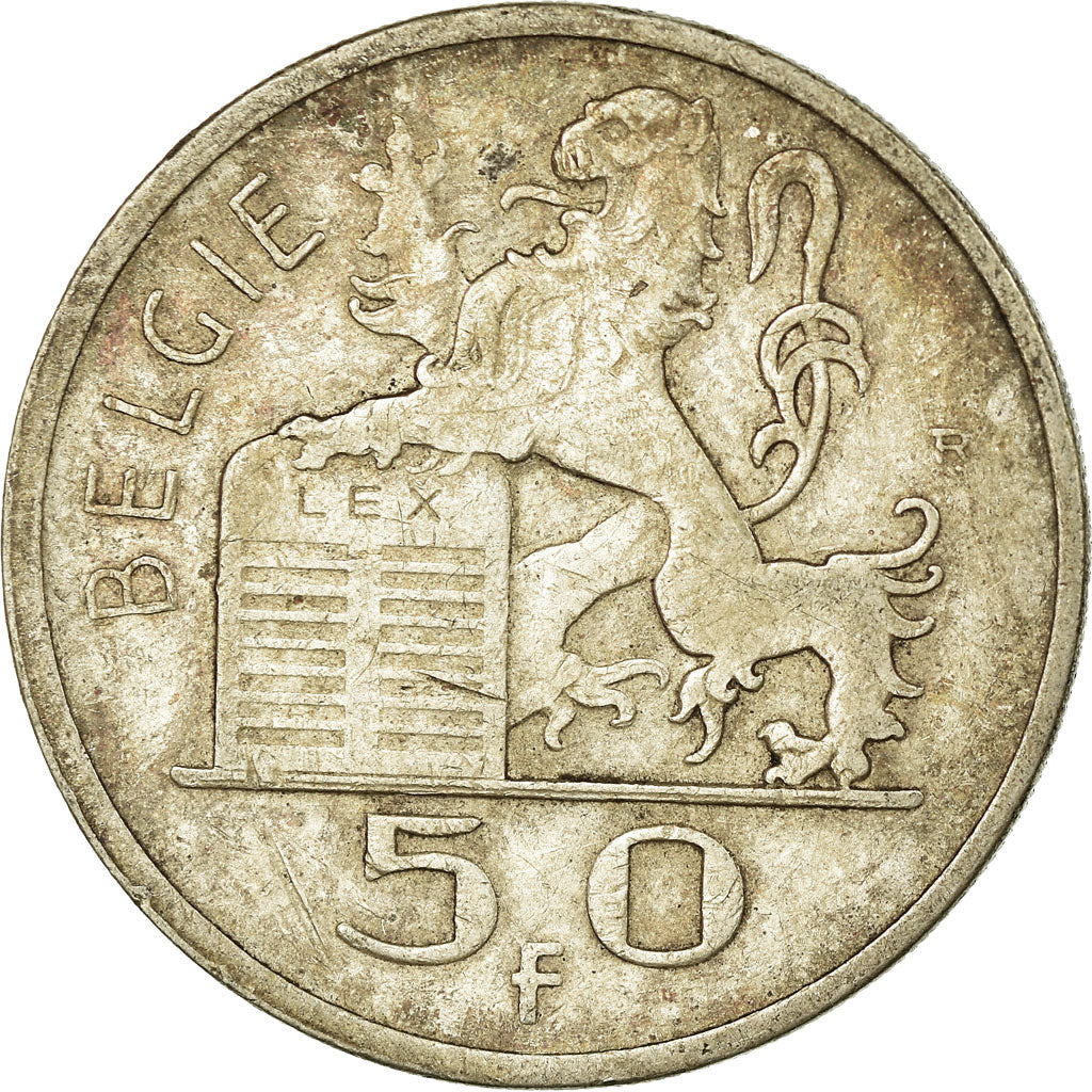 Coin, Belgium, 50 Francs, 50 Frank, 1948, VF(30-35), Silver, KM:137