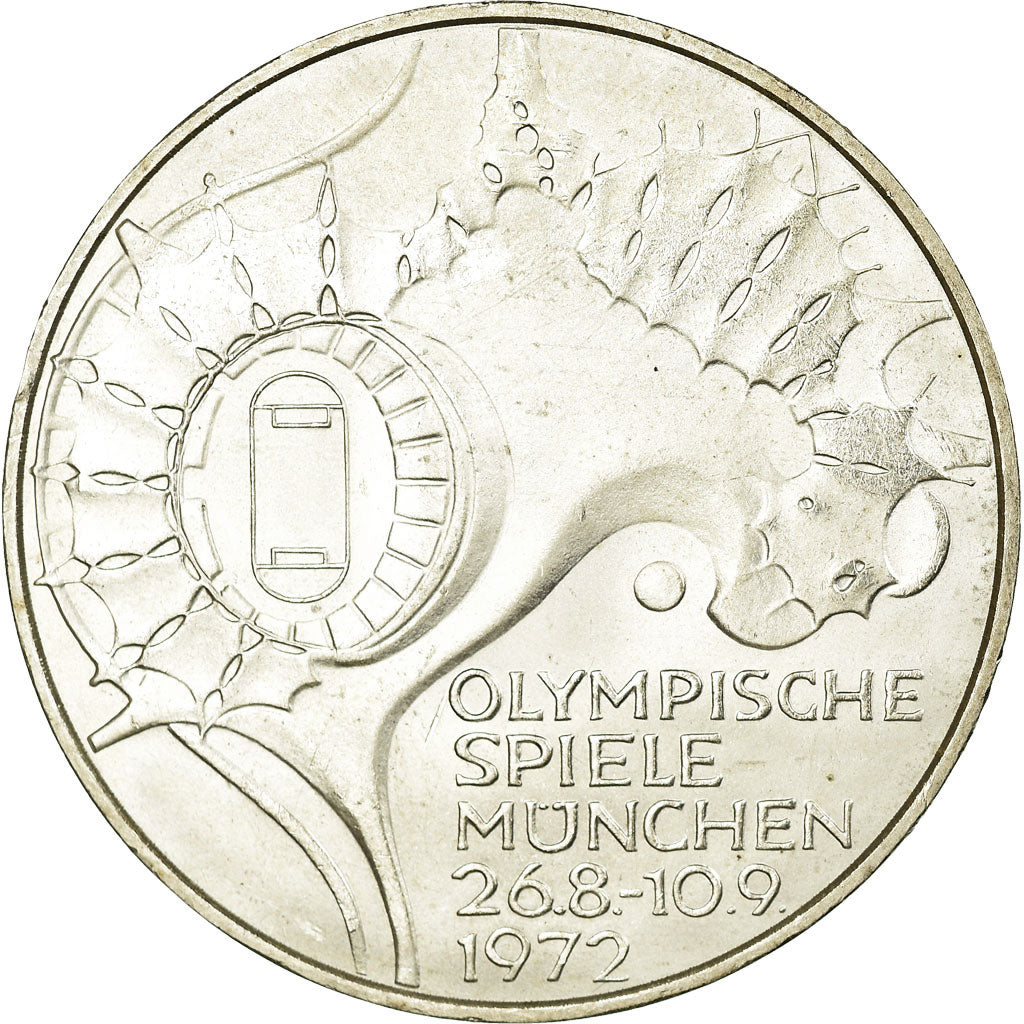 Coin, GERMANY - FEDERAL REPUBLIC, 10 Mark, 1972, Hamburg, AU(55-58), Silver