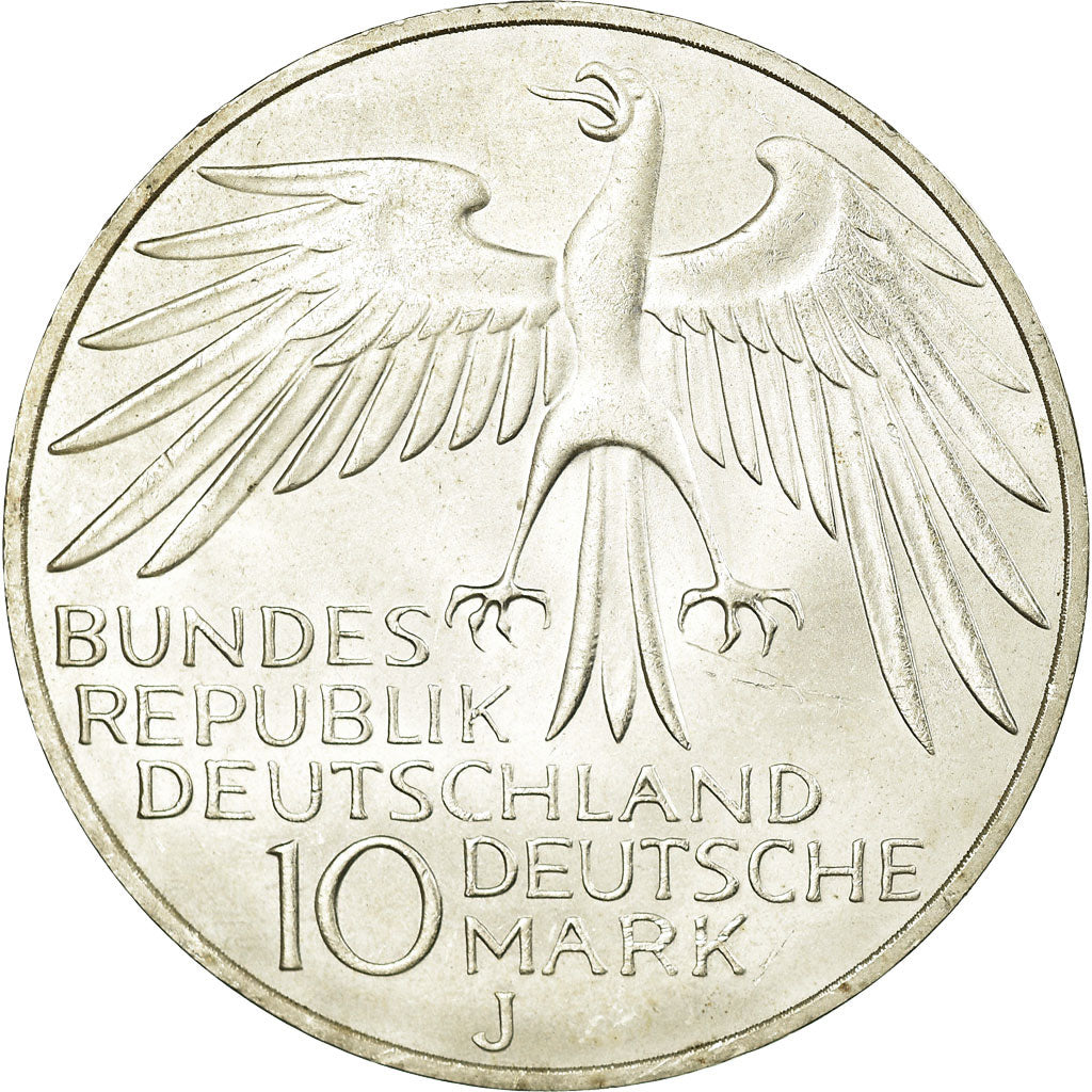Coin, GERMANY - FEDERAL REPUBLIC, 10 Mark, 1972, Hamburg, AU(55-58), Silver