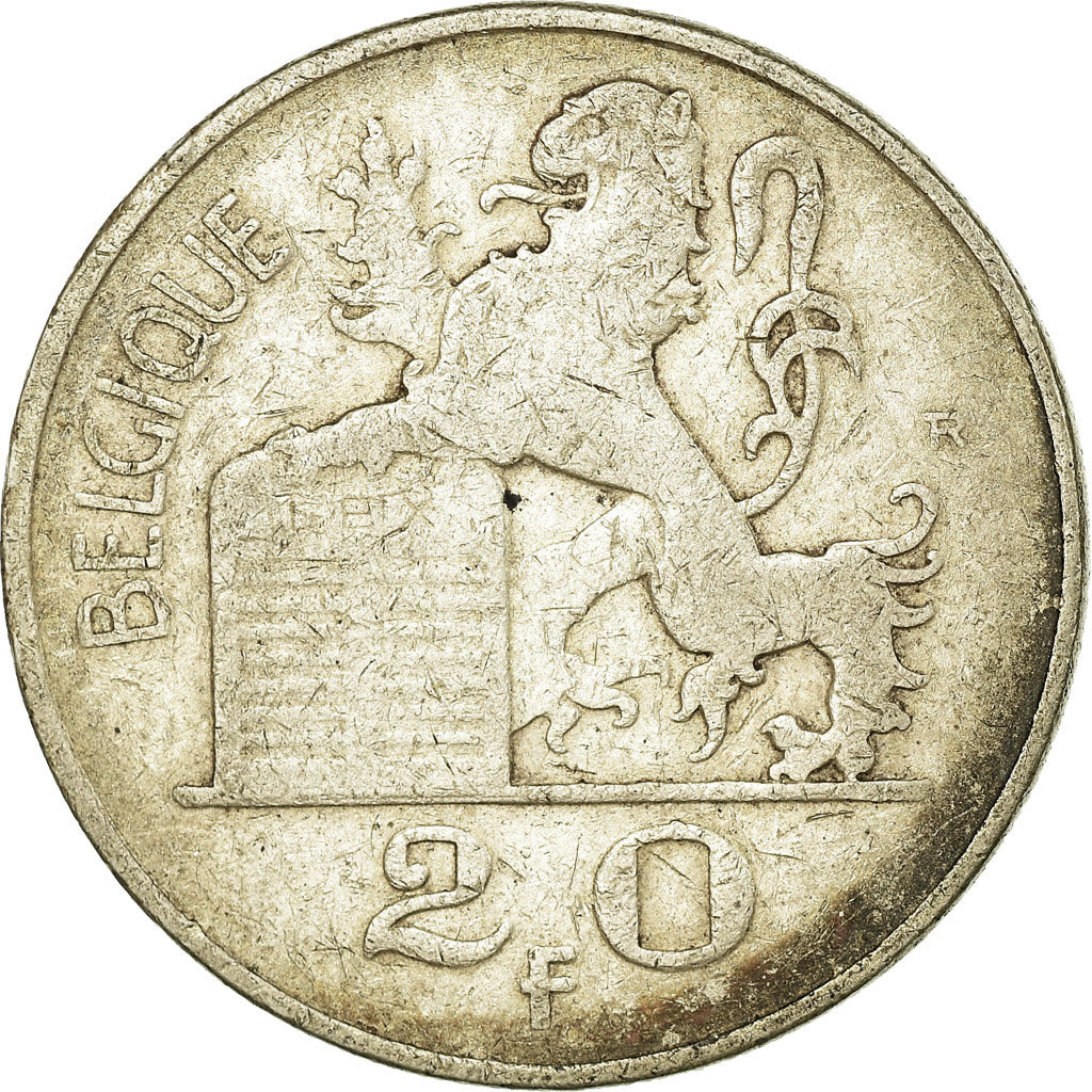 Coin, Belgium, 20 Francs, 20 Frank, 1950, VF(30-35), Silver, KM:140.1