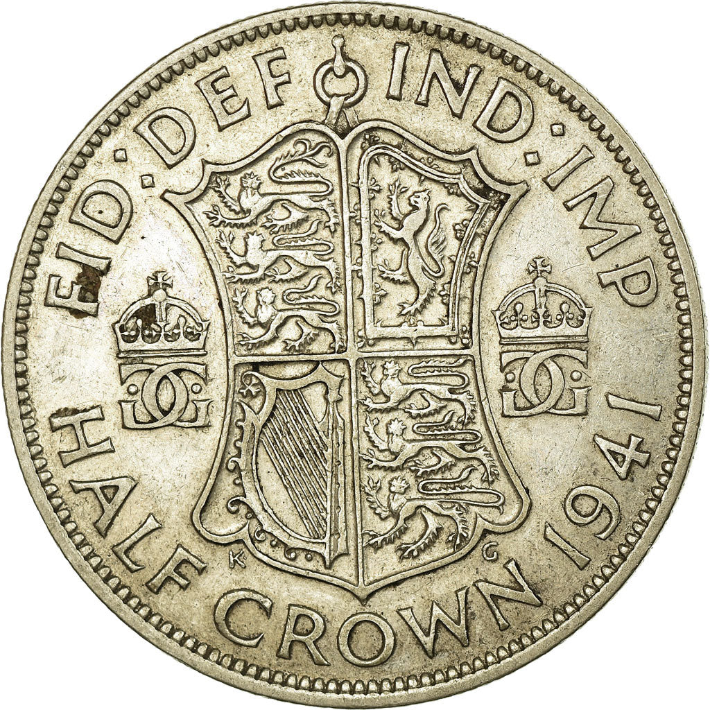 Coin, Great Britain, George VI, 1/2 Crown, 1941, EF(40-45), Silver, KM:856