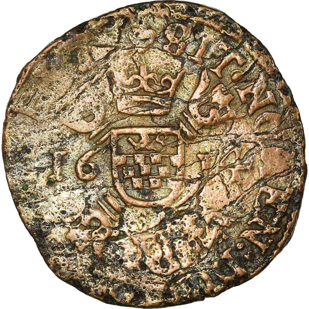Monnaie, Pays-Bas, THORN, Liard, Oord, 1614, Thorn, TB+, Cuivre, KM:1a