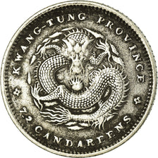 Moeda, China, KWANGTUNG PROVINCE, Kuang-hs, 10 Cents, Kuang, EF(40-45), Prata