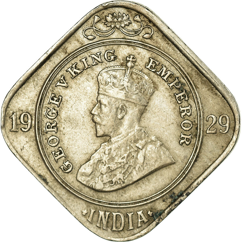 Coin, INDIA-BRITISH, George V, 2 Annas, 1929, Calcutta, EF(40-45)