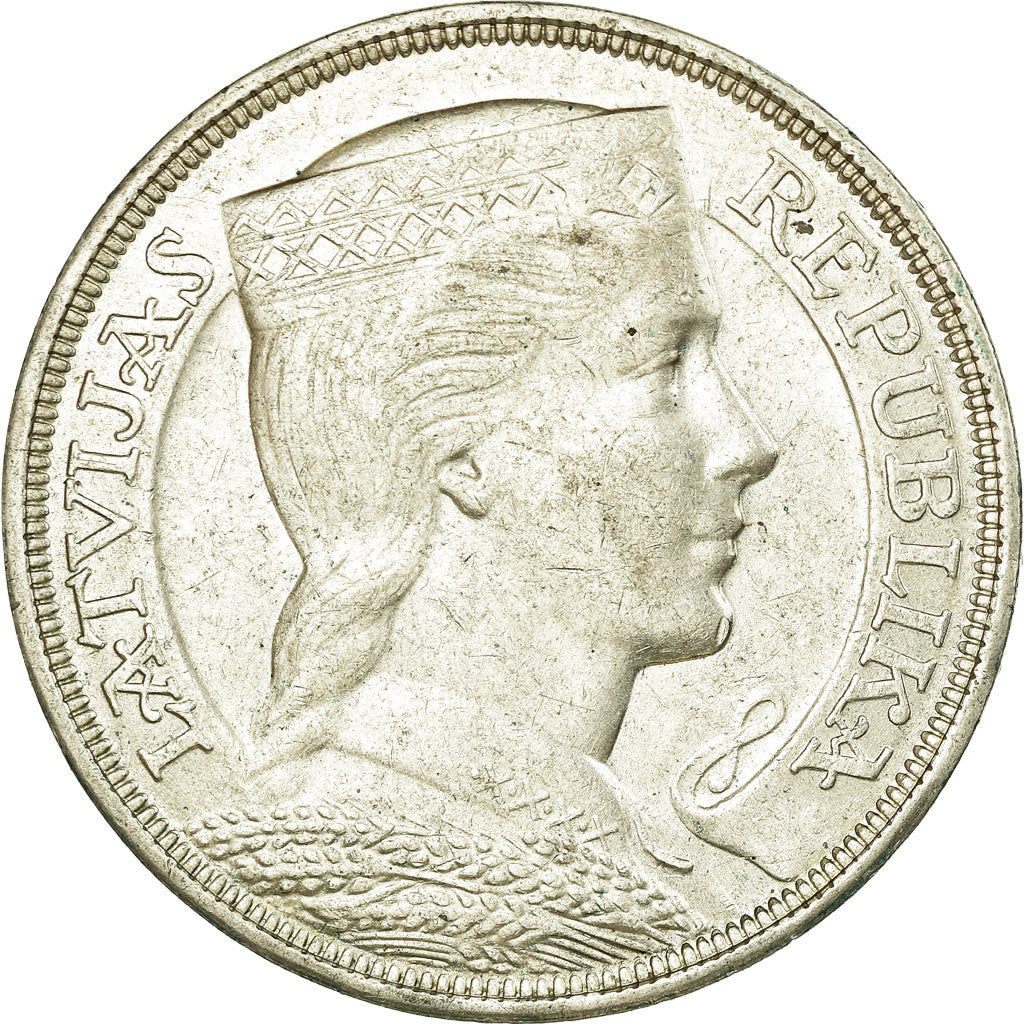 Coin, Latvia, 5 Lati, 1929, EF(40-45), Silver, KM:9