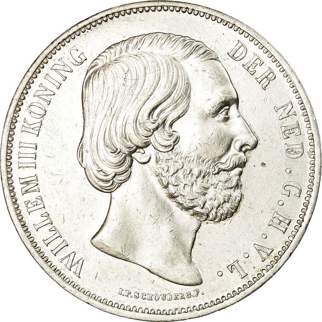 Moeda, Países Baixos, William III, 2-1/2 Gulden, 1869, Utrecht, AU(55-58)