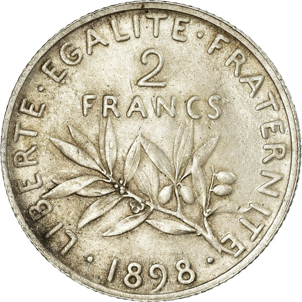 Coin, France, Semeuse, 2 Francs, 1898, Paris, AU(55-58), Silver, KM:845.1