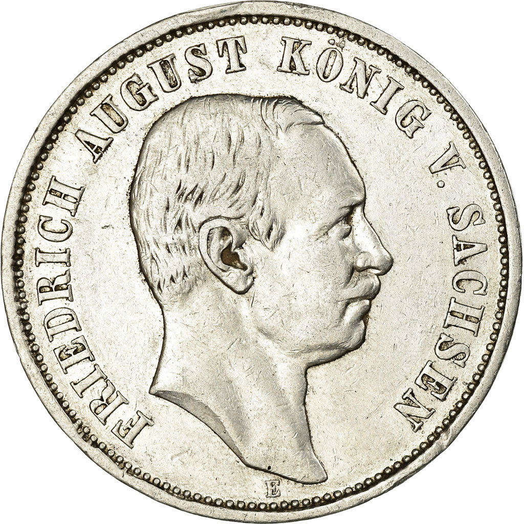 Coin, German States, SAXONY-ALBERTINE, Friedrich August III, 3 Mark, 1910