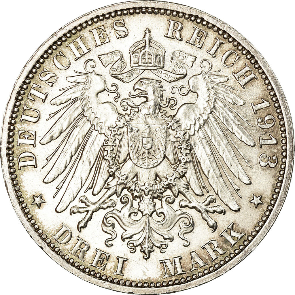 Coin, German States, SAXONY-ALBERTINE, Friedrich August III, 3 Mark, 1913