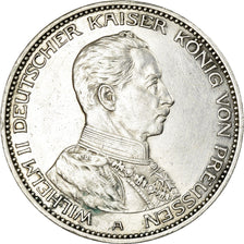 German States, PRUSSIA, Wilhelm II, 3 Mark, 1914, Berlin, AU(50-53), KM 538