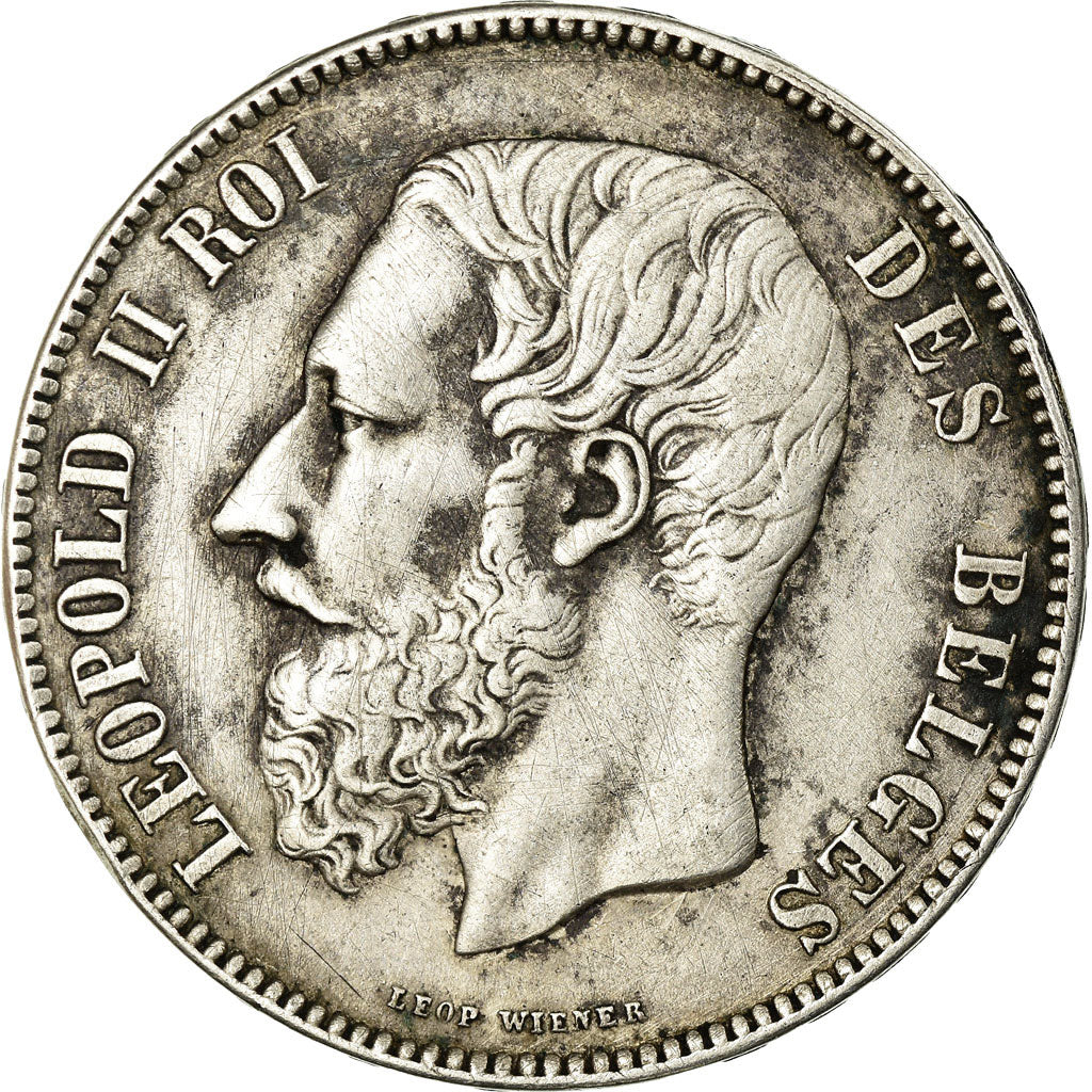 BELGIUM, 5 Francs, 5 Frank, 1870, KM #24, EF(40-45), Silver, 24.73