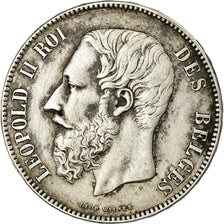 BELGIUM, 5 Francs, 5 Frank, 1870, KM #24, EF(40-45), Silver, 24.73