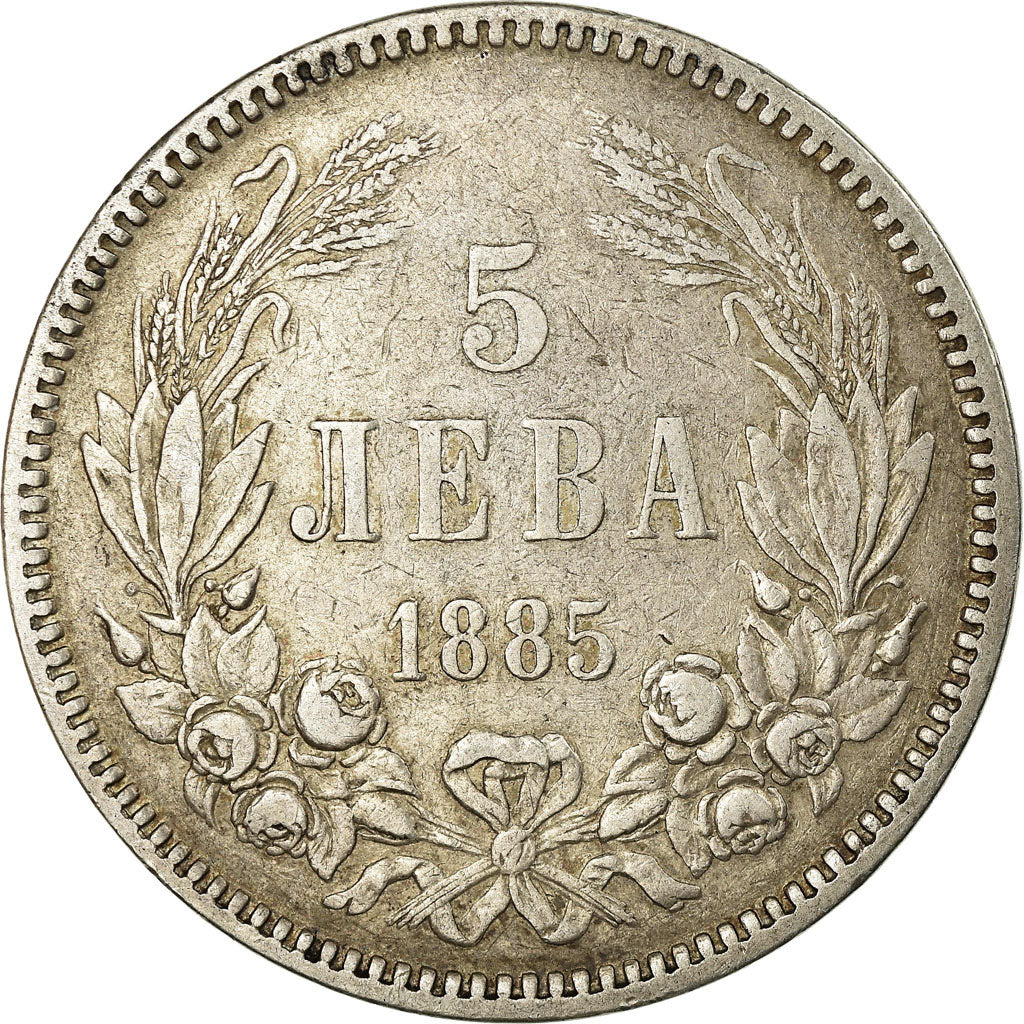 Münze, Bulgarien, Alexander  I, 5 Leva, 1885, St. Petersburg, SS, Silber, KM:7