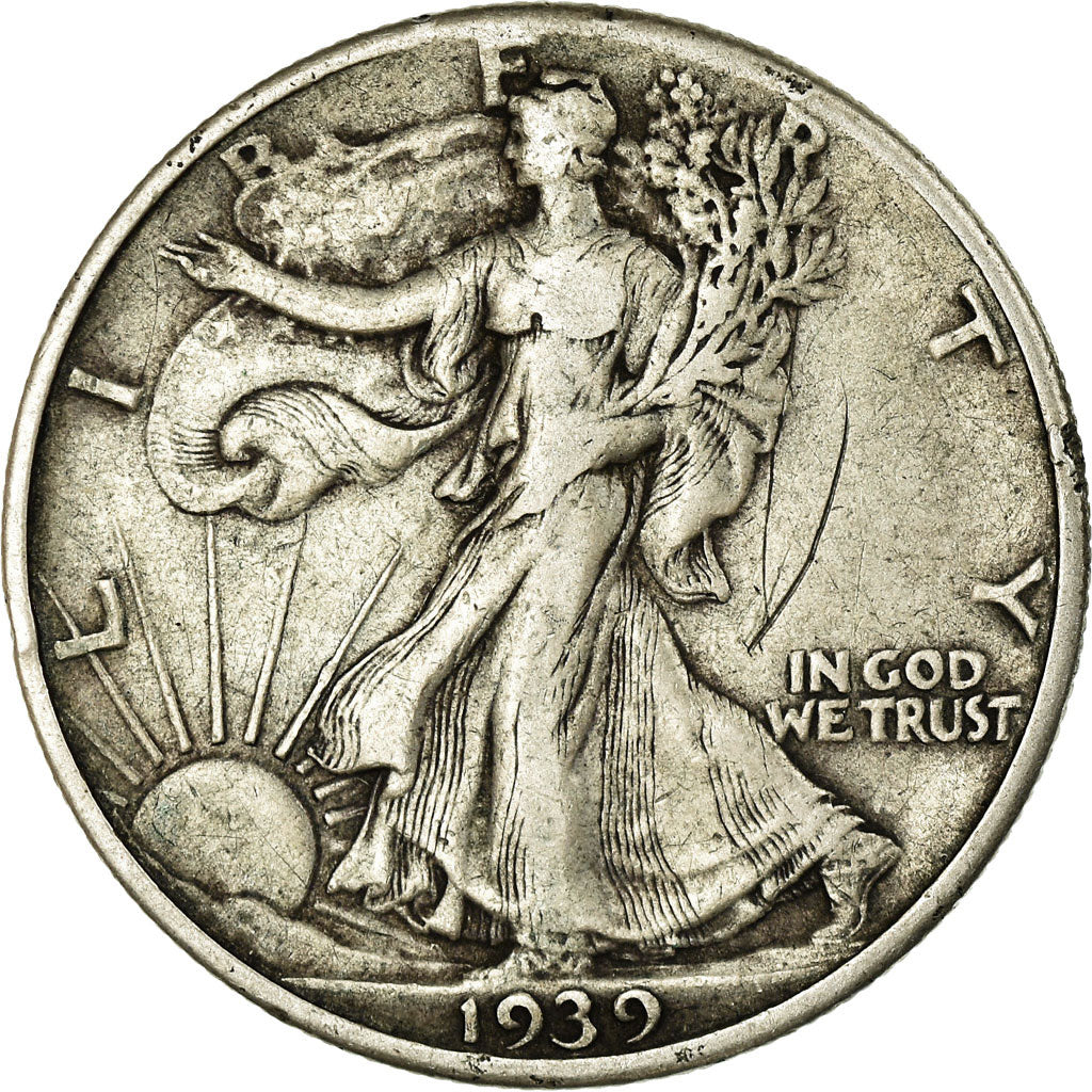 Coin, United States, Walking Liberty Half Dollar, Half Dollar, 1939, U.S. Mint