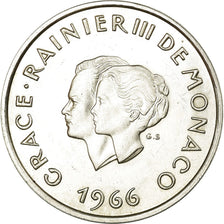 Coin, Monaco, Rainier III, 10 Francs, 1966, AU(50-53), Silver, KM:M1, Gadoury:MC