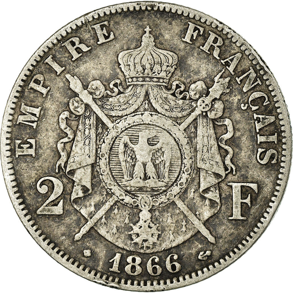Monnaie, France, Napoléon III, 2 Francs, 1866, Strasbourg, TB+, Argent