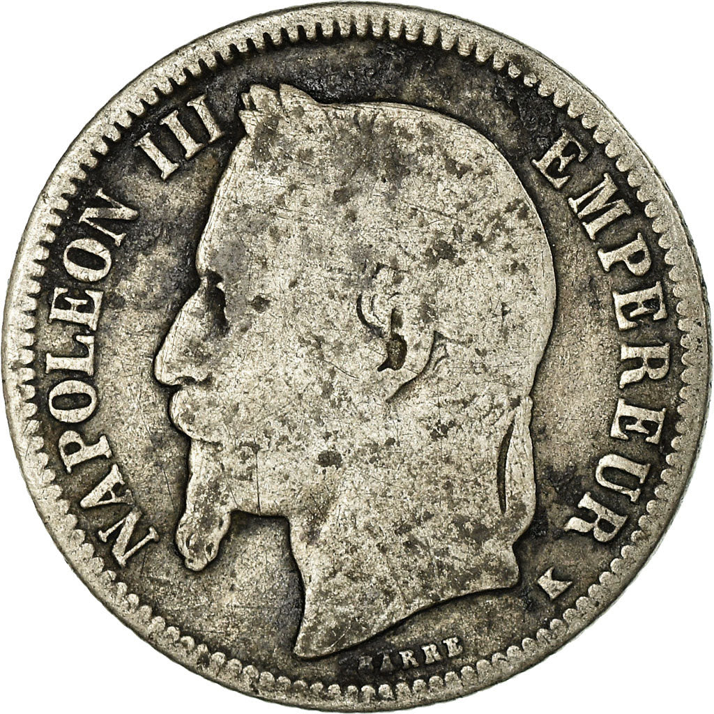 Coin, France, Napoleon III, Napoléon III, Franc, 1867, Bordeaux, F(12-15)