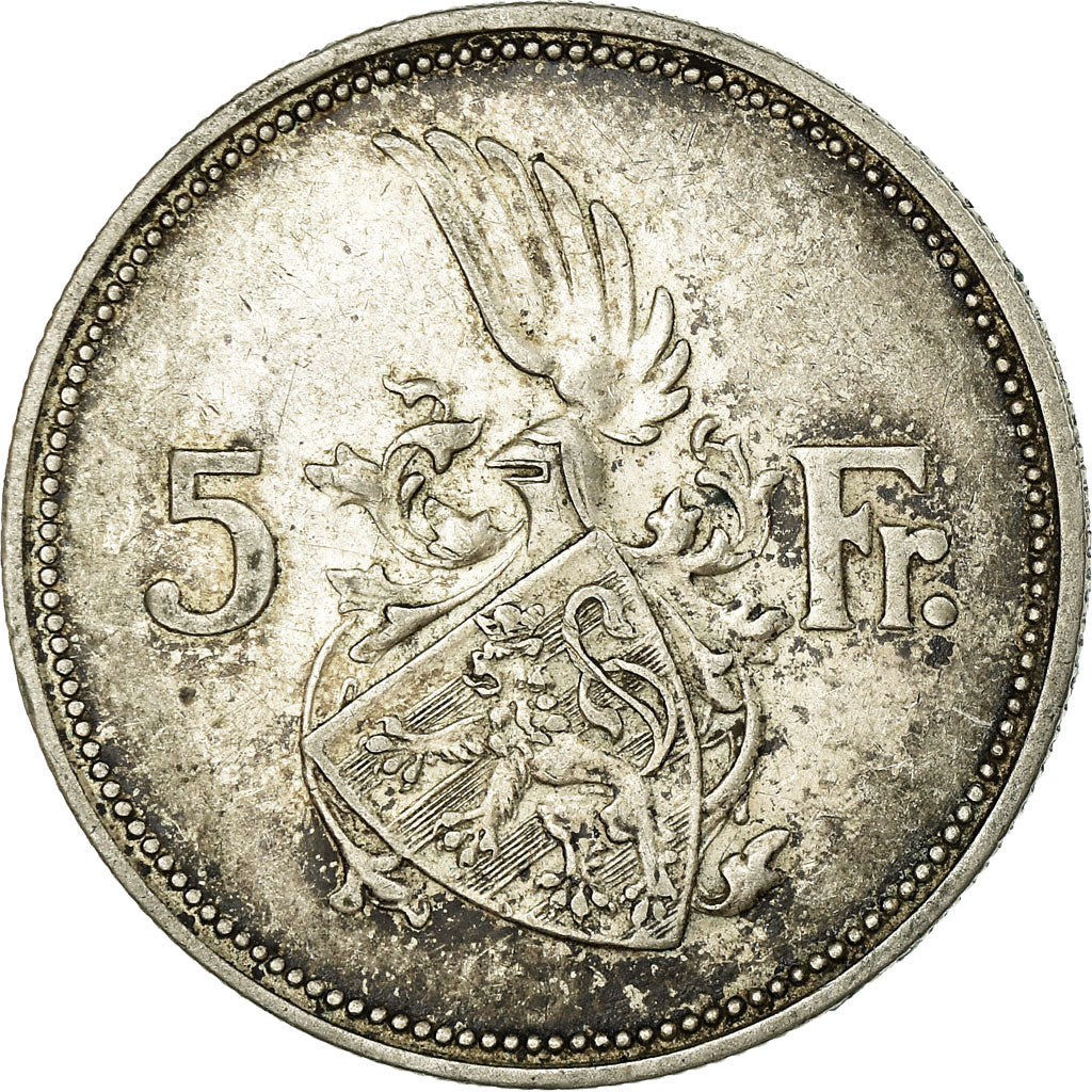 Coin, Luxembourg, Charlotte, 5 Francs, 1929, EF(40-45), Silver, KM:38