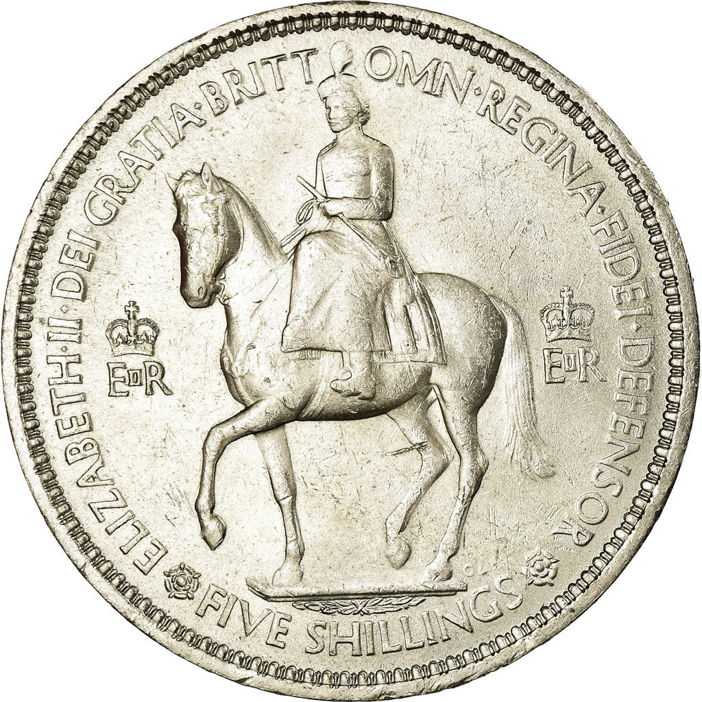 Monnaie, Grande-Bretagne, Elizabeth II, Crown, 1953, TTB, Copper-nickel, KM:894