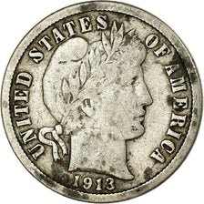 Coin, United States, Barber Dime, Dime, 1913, U.S. Mint, Philadelphia