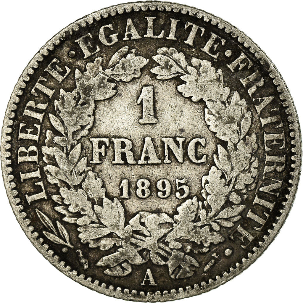 Coin, France, Cérès, Franc, 1895, Paris, VF(20-25), Silver, KM:822.1